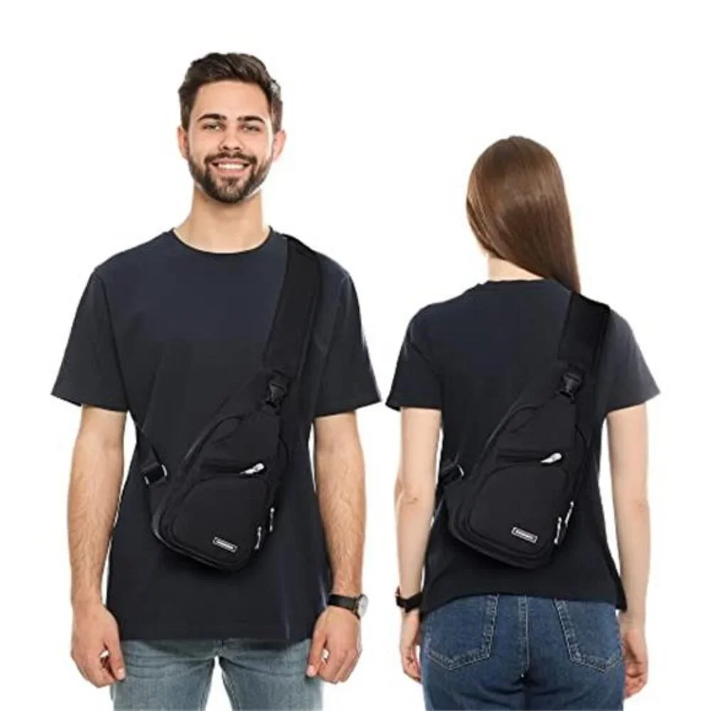 Waterproof Sling Bag Crossbody Backpack for Men Women Sling Backpack Hiking - Picture 6 of 6